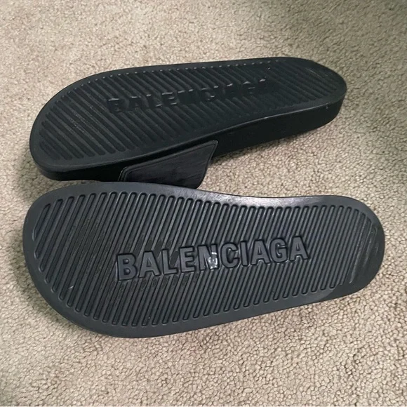 Balenciaga Black Slide Sandals - Picture 2 of 13